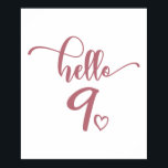 9th Birthday Girls Hello Nine Cute 9 Years Old Kid Poster<br><div class="desc">9th Birthday Girls Hello Nine Cute 9 Years Old Kids - The perfect and cute 9th birthday gift for kids girls! Makes a great outfit or decoration for a birthday party. Awesome gift for your friend or sister,  daughter or niece!</div>
