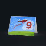 9th Birthday, Grandson, Red Airplane Card<br><div class="desc">Zoom in for birthday greetings for your grandson on his 9th birthday! He will love this special card that says grandson on the front.</div>
