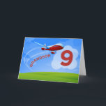 9th Birthday, Grandson, Red Airplane Card<br><div class="desc">Zoom in for birthday greetings for your grandson on his 9th birthday! He will love this special card that says grandson on the front.</div>