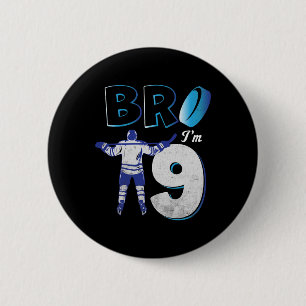 9th Birthday Ice Hockey Boy 9 Year Old Hockey Play 2 Inch Round Button