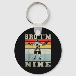 9th Birthday Ice Hockey Boy 9 Year Old Hockey Play Keychain