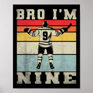 9th Birthday Ice Hockey Boy 9 Year Old Hockey Play Poster