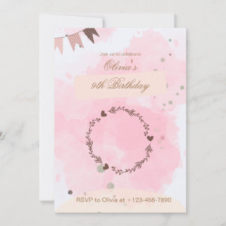9th Birthday Invitation