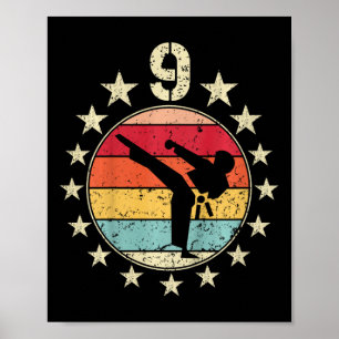 9th Birthday Karate Ninth 9 Year Old Birthday Boy  Poster