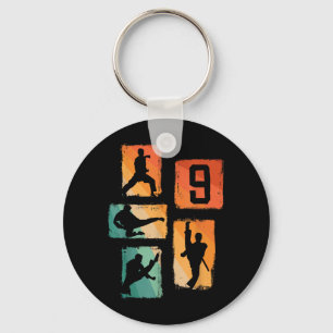 9th Birthday Karate Taekwondo 9 Years Old Boy Keychain