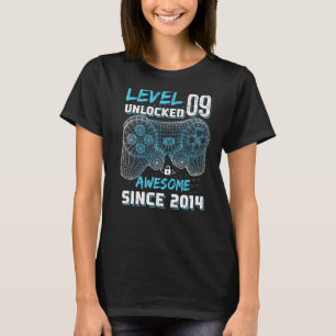 9th Birthday Level 9 Unlocked Since 2014 Girls Bo T-Shirt