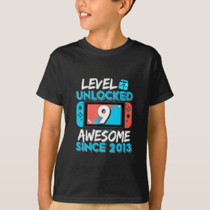9th Birthday Level 9 Unlocked Video Gamer T-Shirt