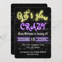 9th Birthday Neon Glow Sign on Brick Wall