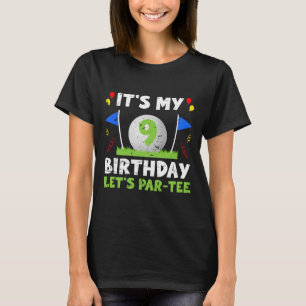 9th Birthday Party Golf Boy Nine Year Old Golfer T-Shirt