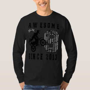 9th Birthday Party Motocross Dirt Bike Boy Born In T-Shirt