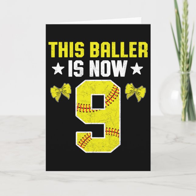 9th Birthday Party Softll Player This Ller Is Now  Card (Front)
