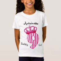 9th Birthday Princess PINK Crown and Stripes V01