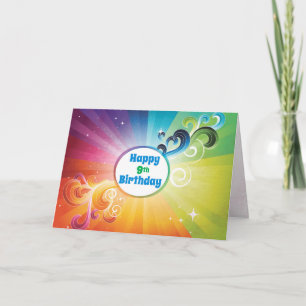 9th Birthday Religious Card Rainbow Blessings