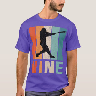 9th Birthday Retro Baseball Player Boys Kids 9 Yea T-Shirt