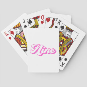 9th Birthday Retro Girl Playing Cards