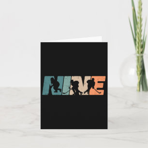 9th Birthday Retro Ice Hockey 9 Years Old Boy Girl Card