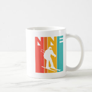 9th Birthday Retro Skiing 9 Year Old Boys Birthday Coffee Mug