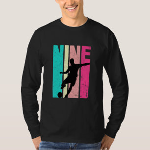 9th Birthday Retro Soccer 9 Years Old Birthday T-Shirt
