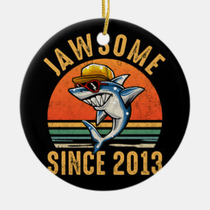 9th Birthday Shark 9 Year Old Jawsome Since 2013 Ceramic Ornament