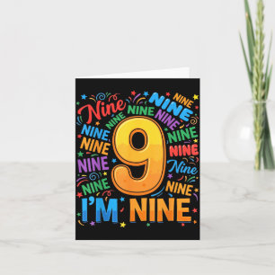 9th Birthday Shirt Boys 9yr 9 Nine Year Old Girls Card