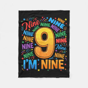 9th Birthday Shirt Boys 9yr 9 Nine Year Old Girls Fleece Blanket