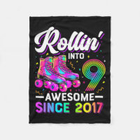 9th Birthday Shirt Girl Nine 9 Year Old Roller Ska