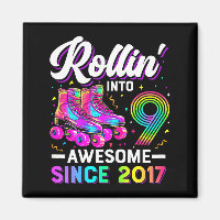 9th Birthday Shirt Girl Nine 9 Year Old Roller Ska