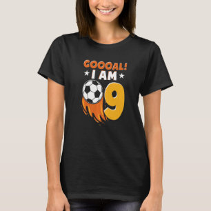 9th Birthday Soccer Themed Birthday Party 9 Years  T-Shirt