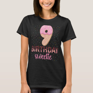 9th Birthday Sweetie Ice Cream Girl 9 Years Old B- T-Shirt