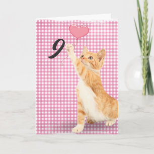 9th birthday tabby cat card