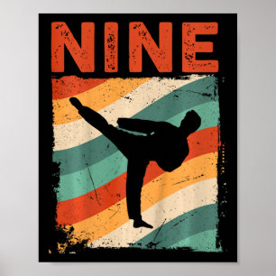 9th Birthday Taekwondo Fighter 9 Year Old Girls Bo Poster