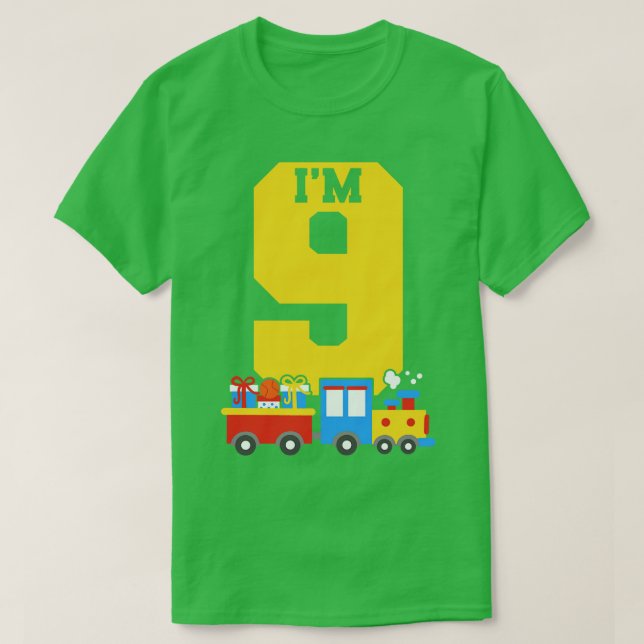 9th Birthday Train T-Shirt (Design Front)