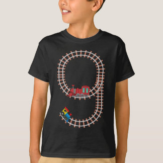 9th Birthday Train Theme 9 Year Old Boys Gift T-Shirt