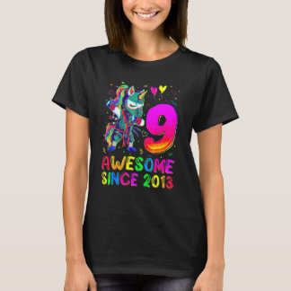 9th Birthday Unicorn Dabbing 9 Year Old Boys T-Shirt