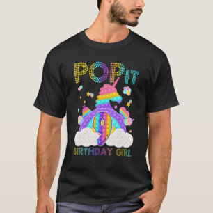 9th Birthday Unicorn Fidget Pop It Birthday Girl 9 T-Shirt