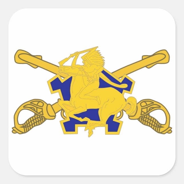 9TH CAVALRY DUI - CROSSED SABERS DESIGN STICKERS (Front)