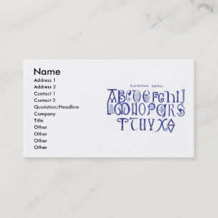 9th Century Alphabet Business Card