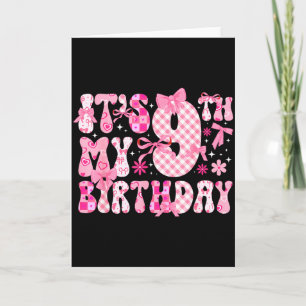 9th Coquette Themed Birthday Nine Year Old Girl Co Card