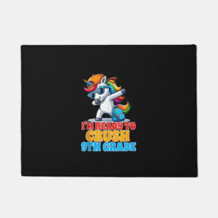 9th Grade Dabbing Unicorn I'm Ready To Crush Ninth Doormat