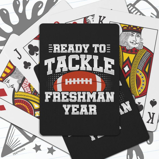 9th Grade Football Ready To Tackle Back to School Playing Cards (Creator Uploaded)