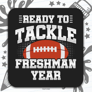 9th Grade Football Ready To Tackle Back to School Square Sticker