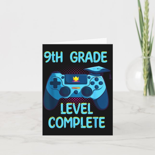 9th grade level complete last day of school funny card (Front)