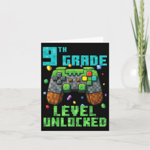 9th Grade Level Unlocked Gamer Controller Back To  Card
