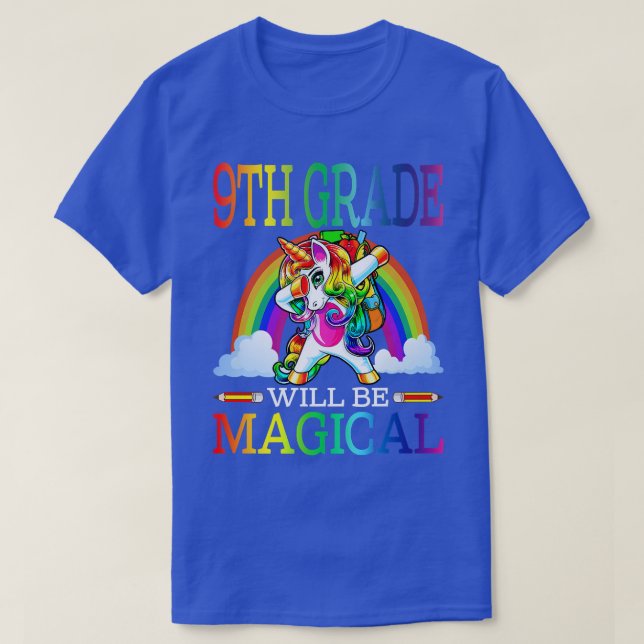 9th Grade Will Be Magical Unicorn Back To School  T-Shirt (Design Front)