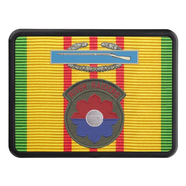 9th Inf Div River Raiders Patch & CIB Hitch Cover (Front)