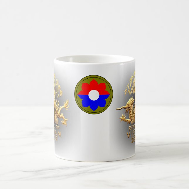 9th infantry and Vietnam Service Dragon Coffee Mug (Center)