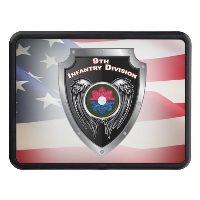 9th Infantry Division Customized Shield Trailer Hitch Cover (Front)