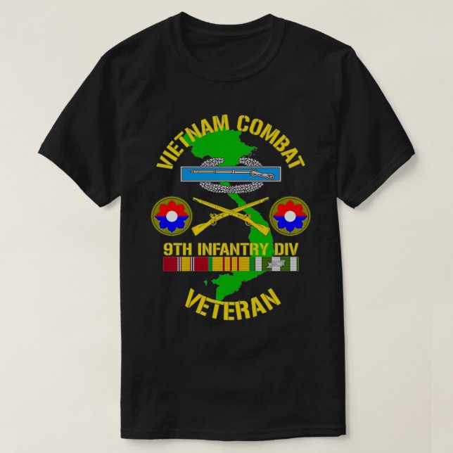 9th Infantry Division  Vietnam Combat Veteran Prem T-Shirt (Design Front)