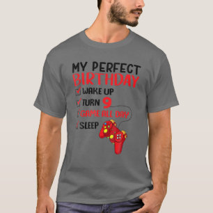 9Th Perfect Birthday Gaming 9 Years Old Gamer Boys T-Shirt