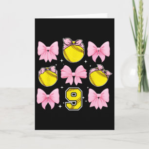 9th Softll Birthday Party 9 Year Old Softll Player Card